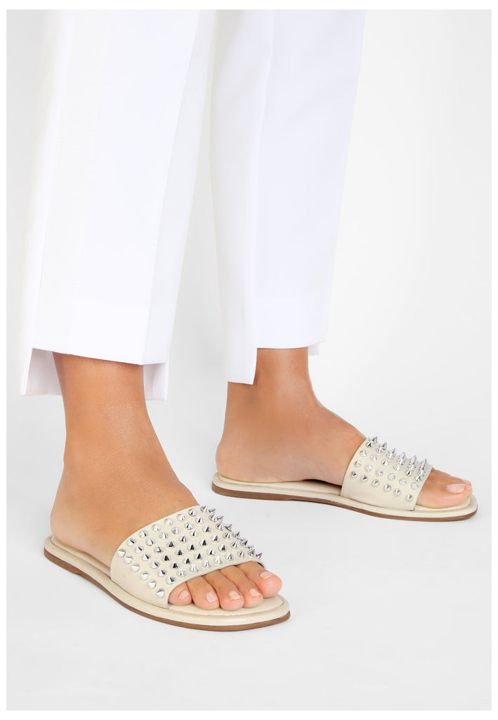 Inuovo Pantoletten Leder Weiß - surf4shoes