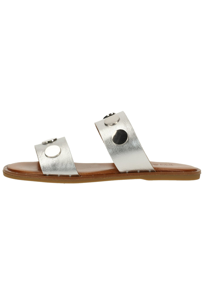 Inuovo Pantoletten Leder Silber - surf4shoes
