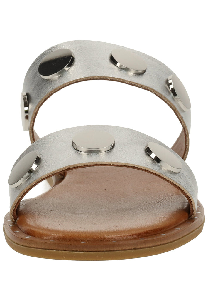 Inuovo Pantoletten Leder Silber - surf4shoes