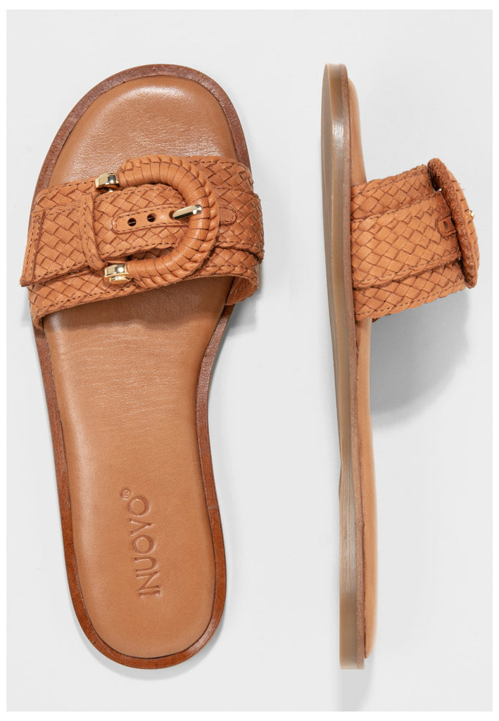 Inuovo Pantoletten Leder Mittelbraun - surf4shoes