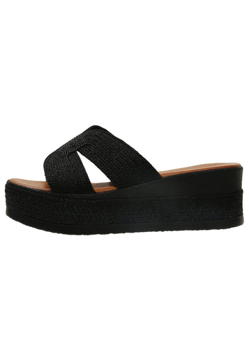 Inuovo Pantoletten Textil Schwarz - surf4shoes