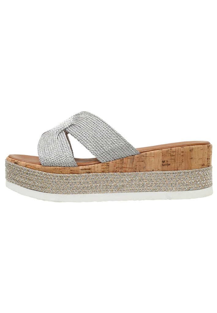 Inuovo Pantoletten Textil Silber - surf4shoes