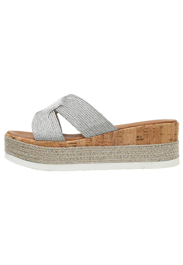 Inuovo Pantoletten Textil Silber - surf4shoes