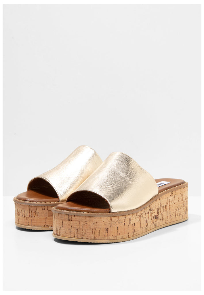 Inuovo Pantoletten Leder Gold - surf4shoes