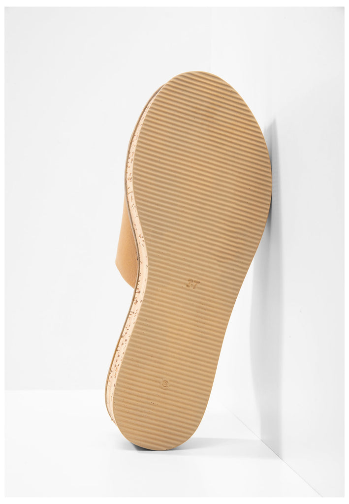 Inuovo Pantoletten Leder Hellbraun - surf4shoes