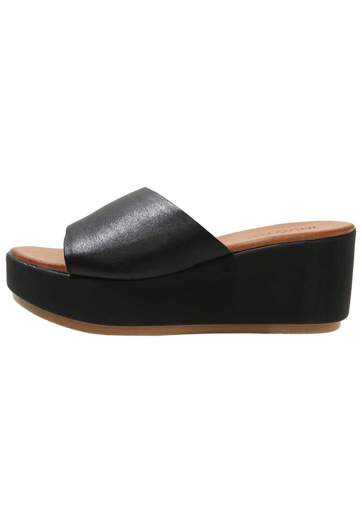 Inuovo Pantoletten Leder Schwarz - surf4shoes
