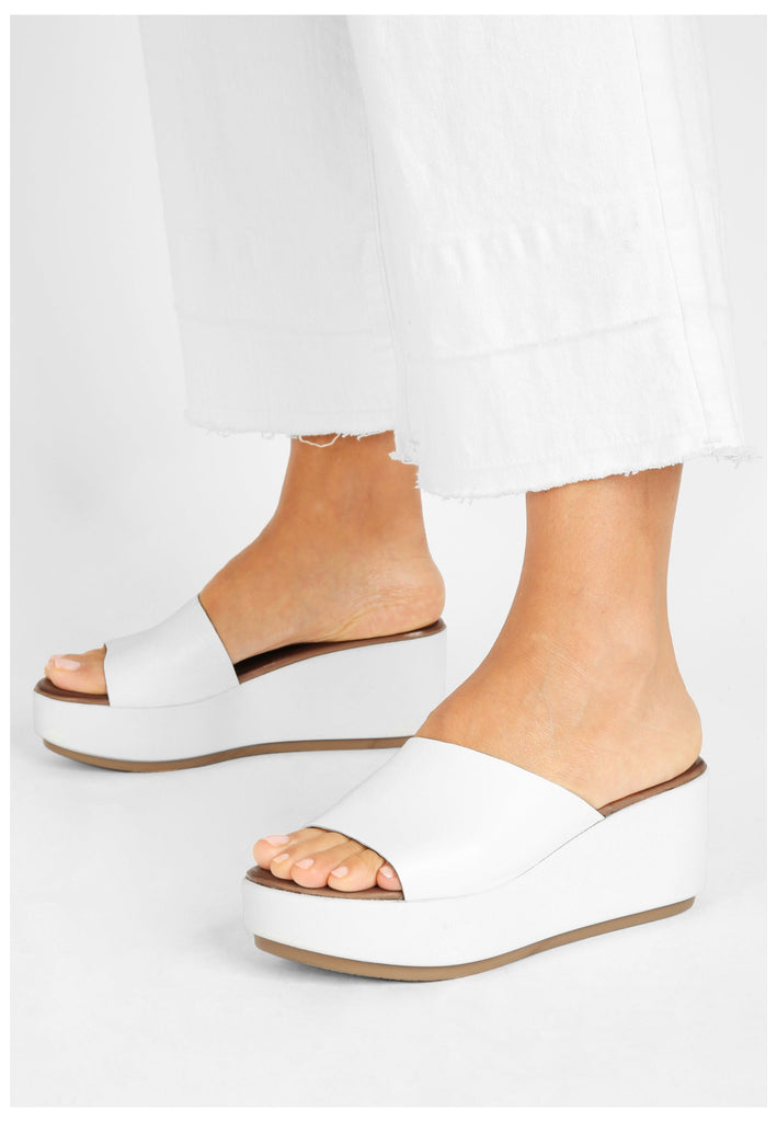 Inuovo Pantoletten Leder Weiß - surf4shoes