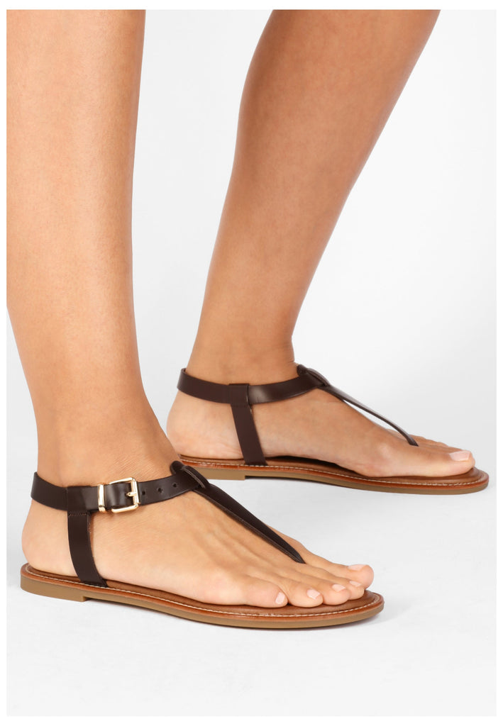 Inuovo Zehensteg Leder Dunkelbraun - surf4shoes