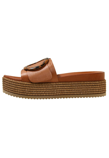 Inuovo Pantoletten Leder Mittelbraun - surf4shoes