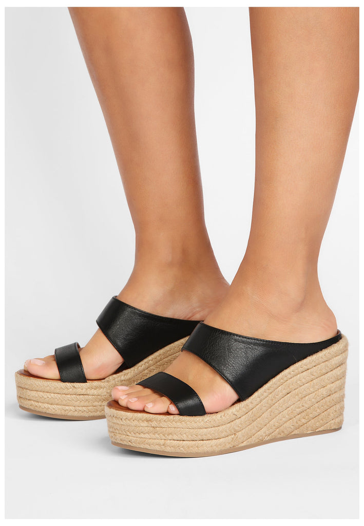 Inuovo Pantoletten Leder Schwarz - surf4shoes