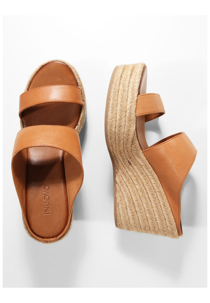 Inuovo Pantoletten Leder Mittelbraun - surf4shoes