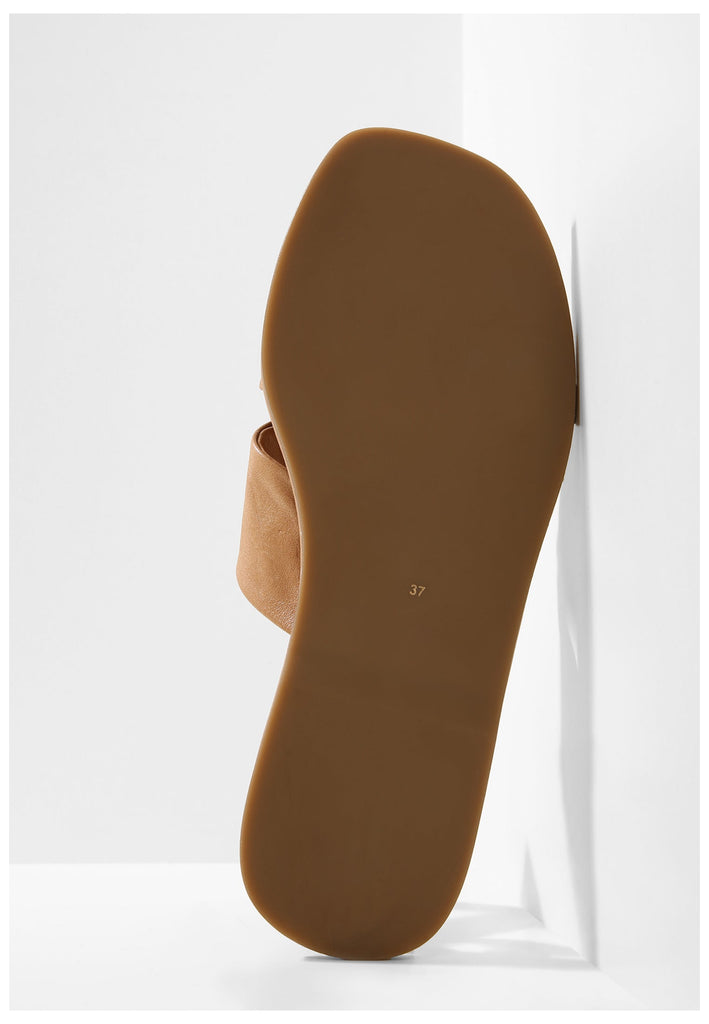 Inuovo Pantoletten Leder Hellbraun - surf4shoes