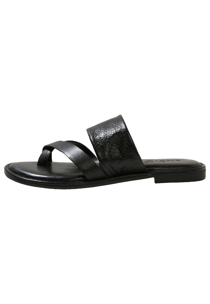 Inuovo Pantoletten Leder Schwarz - surf4shoes