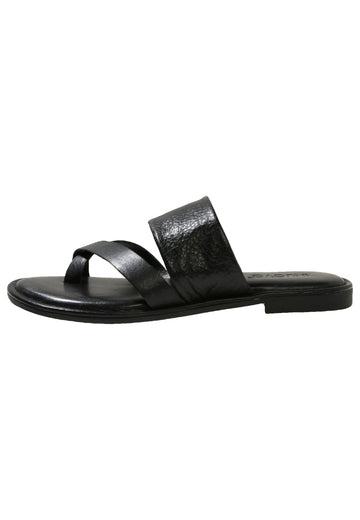 Inuovo Pantoletten Leder Schwarz - surf4shoes