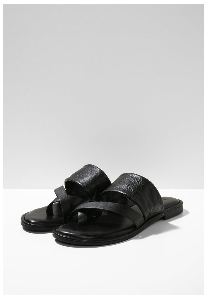 Inuovo Pantoletten Leder Schwarz - surf4shoes