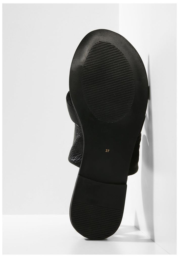 Inuovo Pantoletten Leder Schwarz - surf4shoes