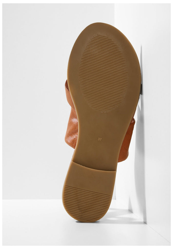 Inuovo Pantoletten Leder Mittelbraun - surf4shoes