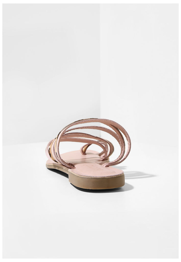 Inuovo Zehensteg Leder Braun/Rosa - surf4shoes