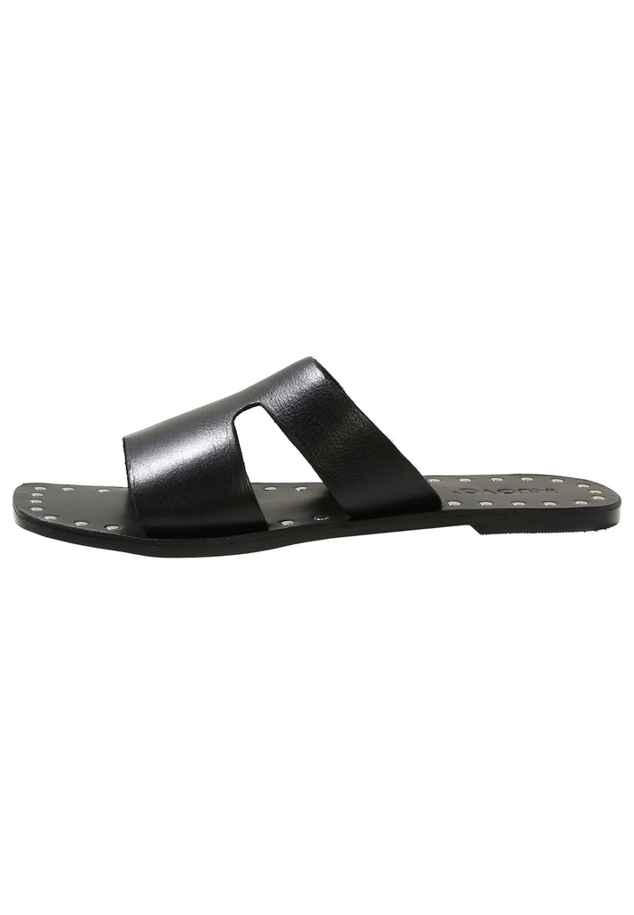 Inuovo Pantoletten Leder Schwarz - surf4shoes