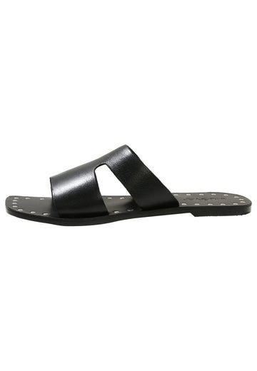 Inuovo Pantoletten Leder Schwarz - surf4shoes