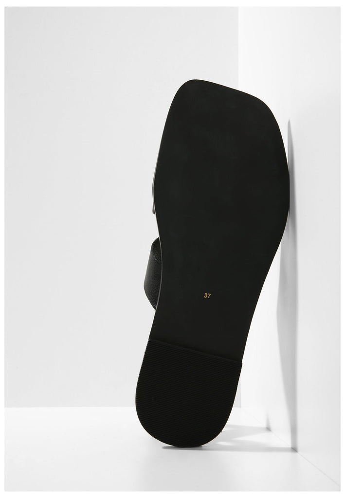 Inuovo Pantoletten Leder Schwarz - surf4shoes