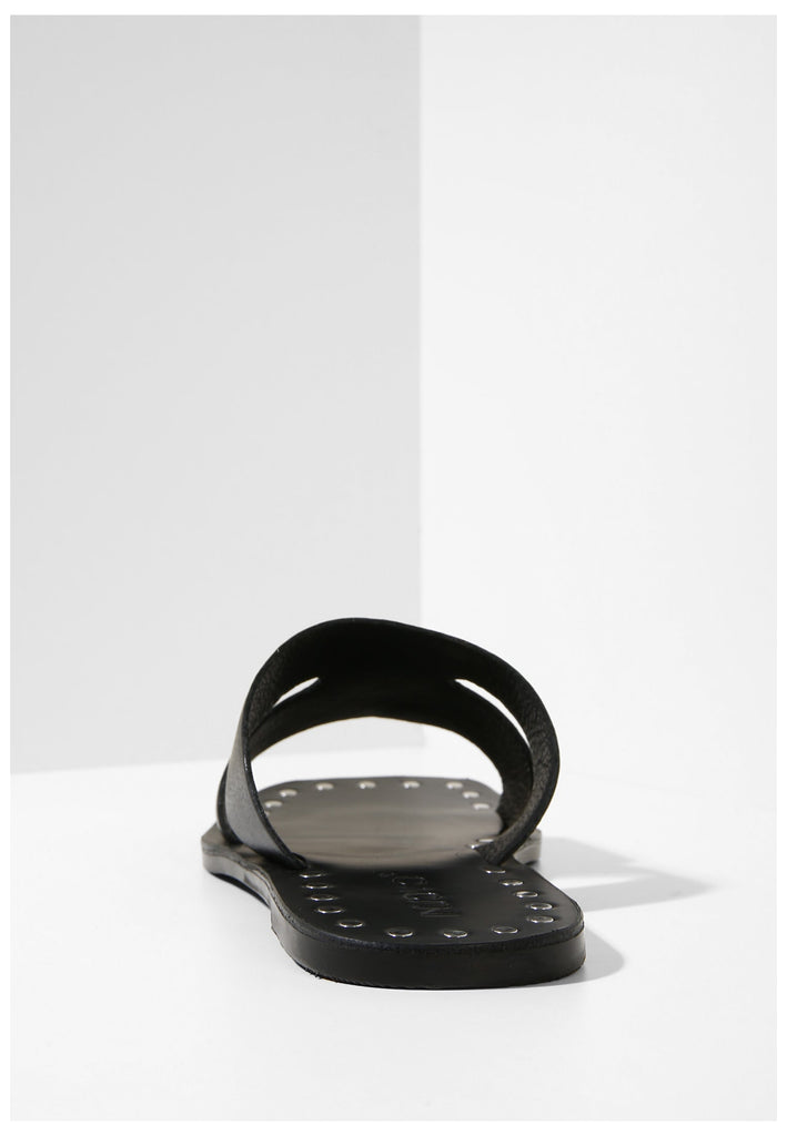 Inuovo Pantoletten Leder Schwarz - surf4shoes