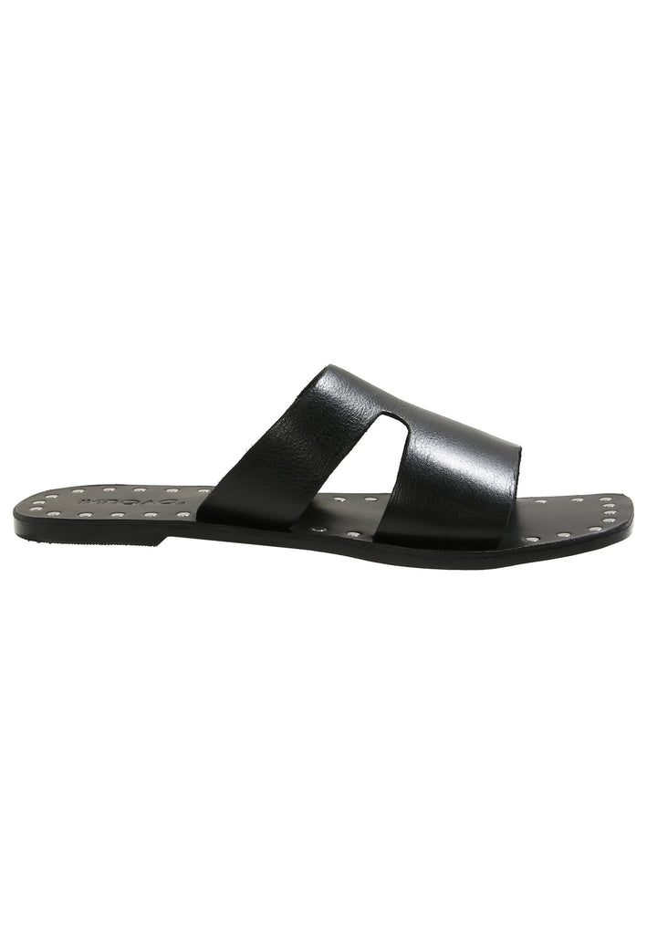Inuovo Pantoletten Leder Schwarz - surf4shoes