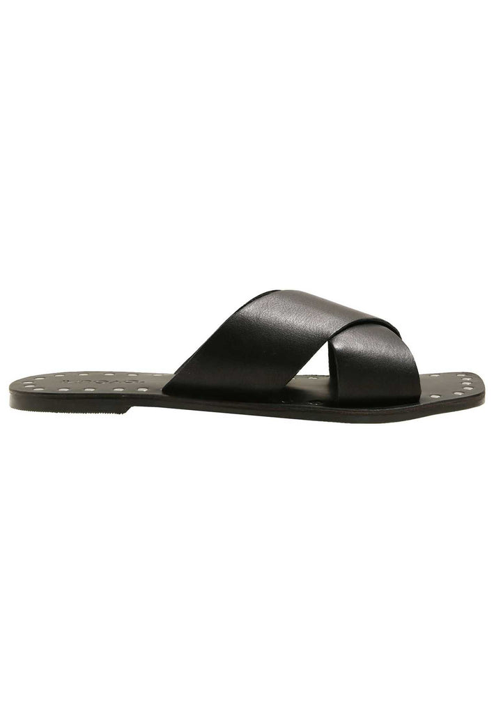Inuovo Pantoletten Leder Schwarz - surf4shoes