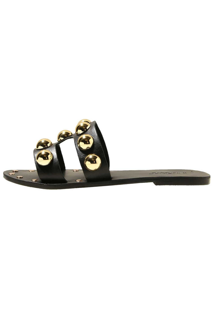 Inuovo Pantoletten Leder Schwarz - surf4shoes