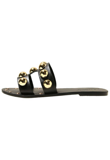 Inuovo Pantoletten Leder Schwarz - surf4shoes