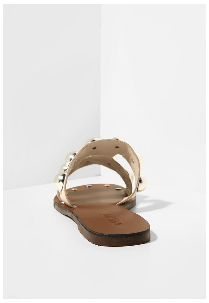 Inuovo Pantoletten Leder Beige - surf4shoes