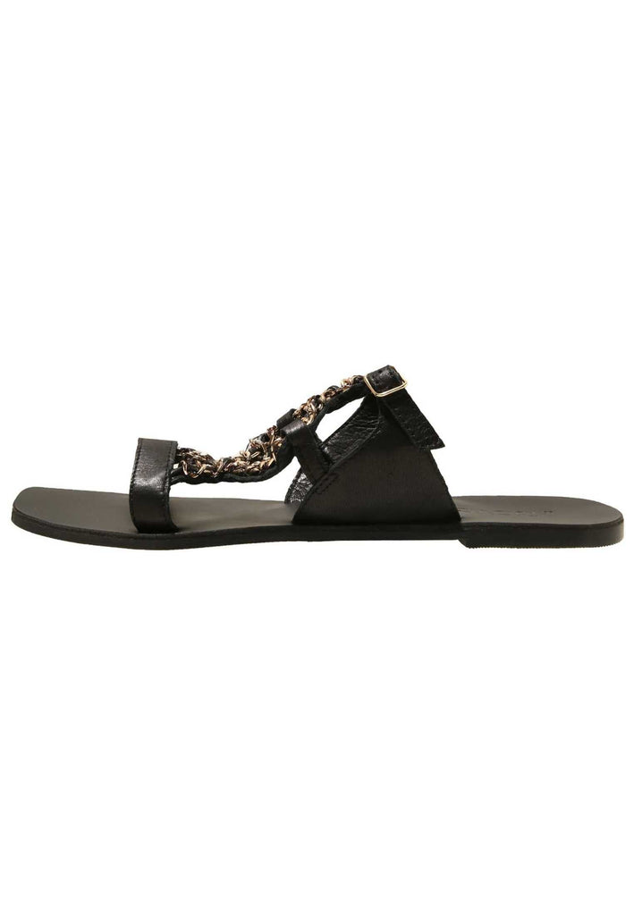 Inuovo Pantoletten Leder Schwarz - surf4shoes