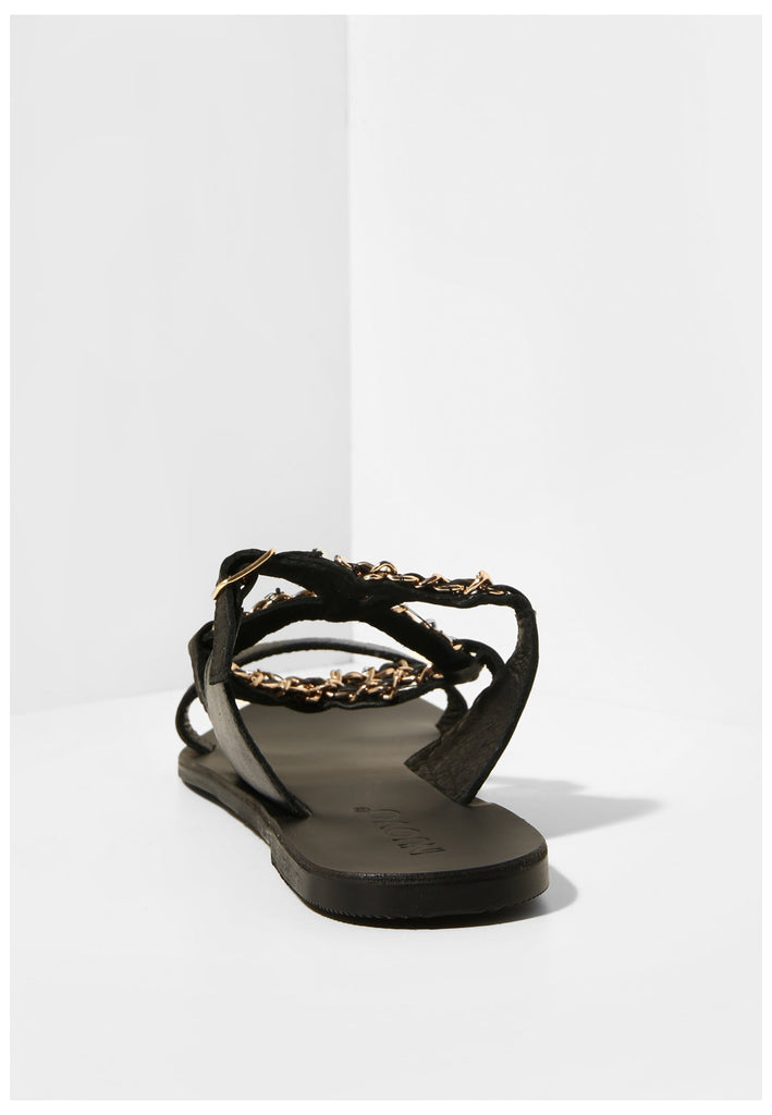 Inuovo Pantoletten Leder Schwarz - surf4shoes