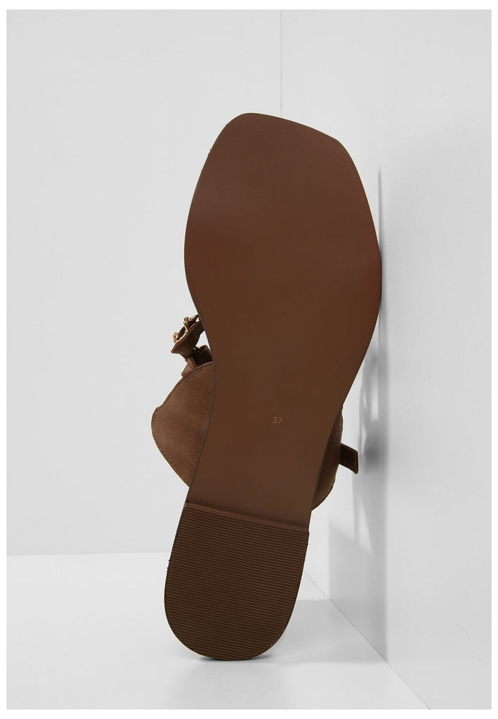 Inuovo Pantoletten Leder Dunkelbraun - surf4shoes