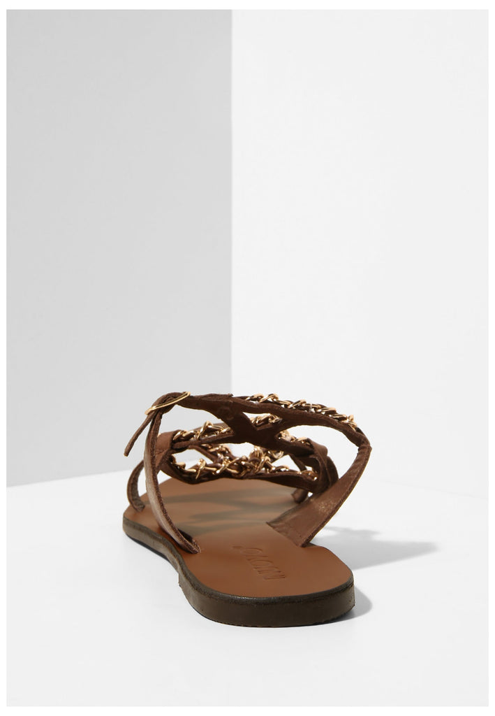 Inuovo Pantoletten Leder Dunkelbraun - surf4shoes