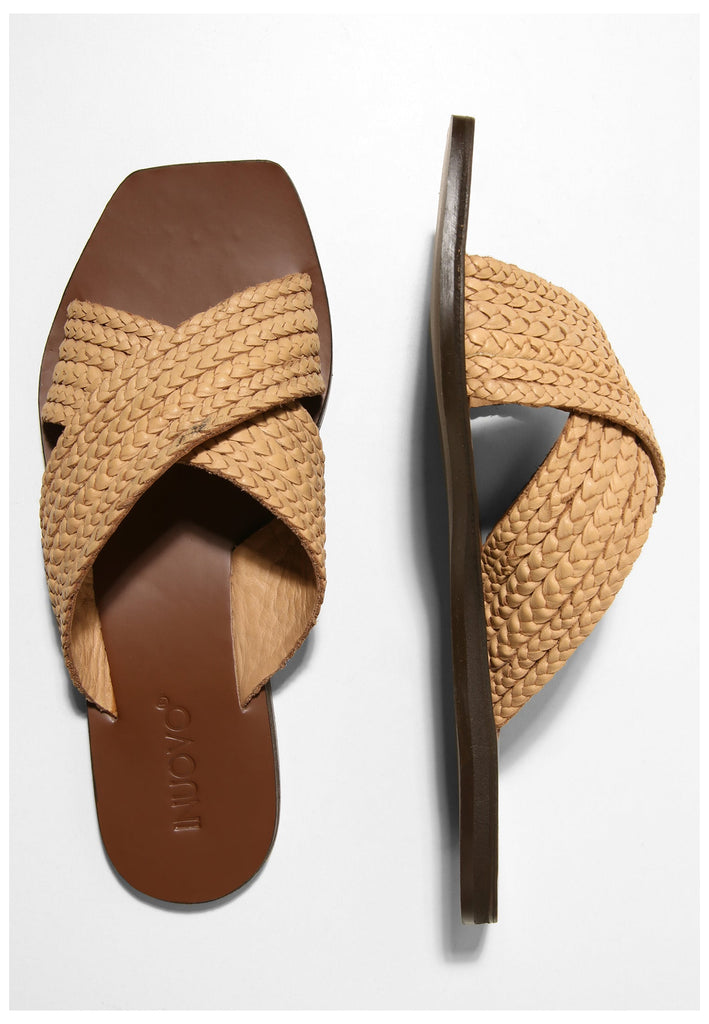 Inuovo Pantoletten Leder Hellbraun - surf4shoes