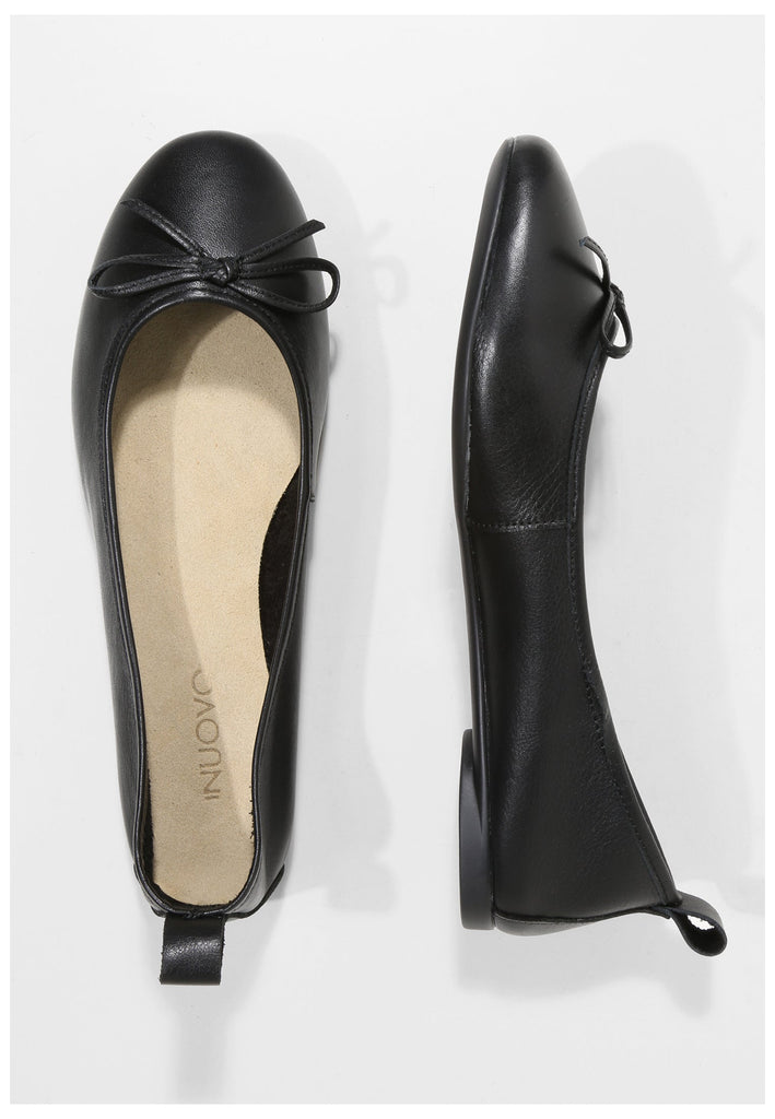 Inuovo Ballerinas Leder Schwarz - surf4shoes