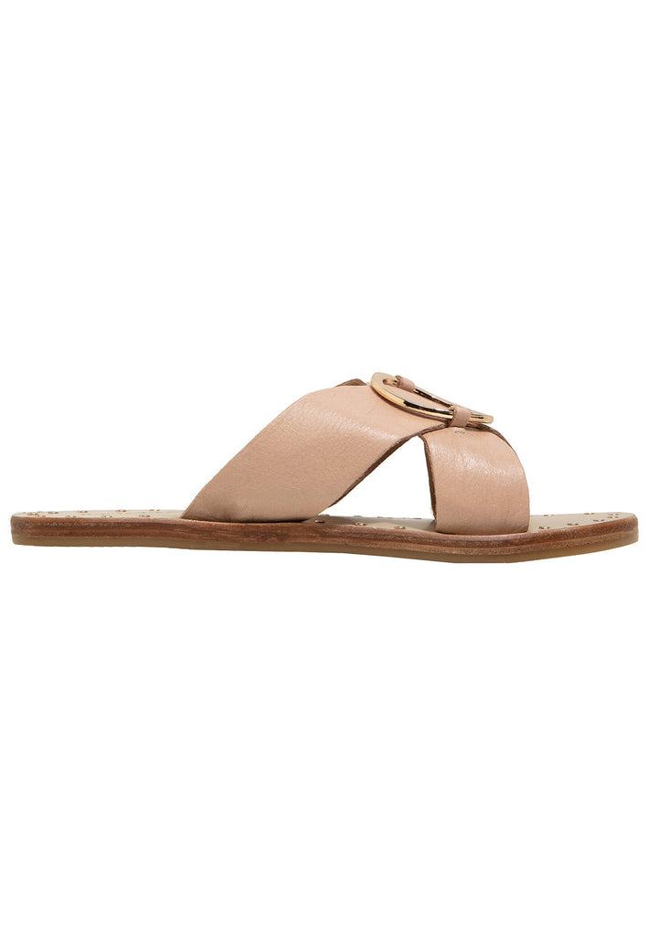 Inuovo Pantoletten Leder Beige - surf4shoes