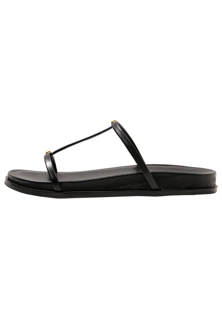 Inuovo Pantoletten Leder Schwarz - surf4shoes