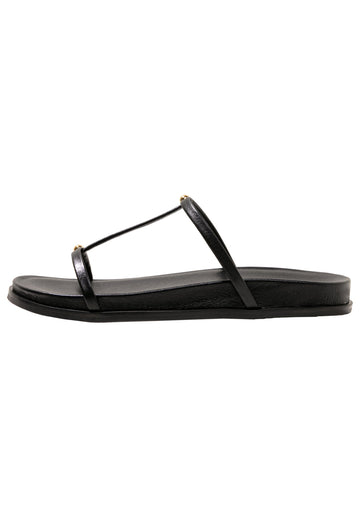 Inuovo Pantoletten Leder Schwarz - surf4shoes