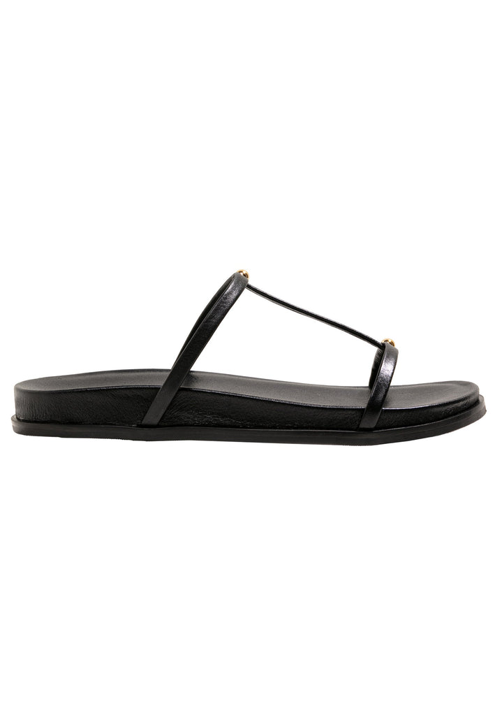 Inuovo Pantoletten Leder Schwarz - surf4shoes
