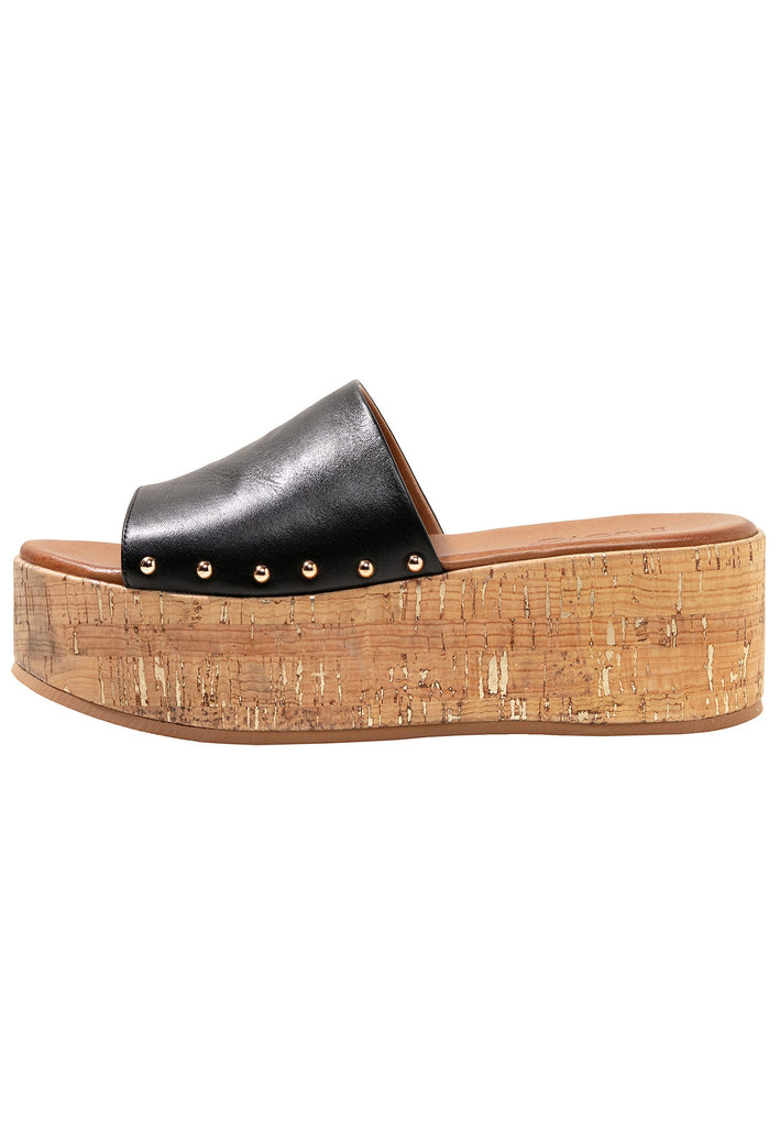 Inuovo Pantoletten Leder Schwarz - surf4shoes