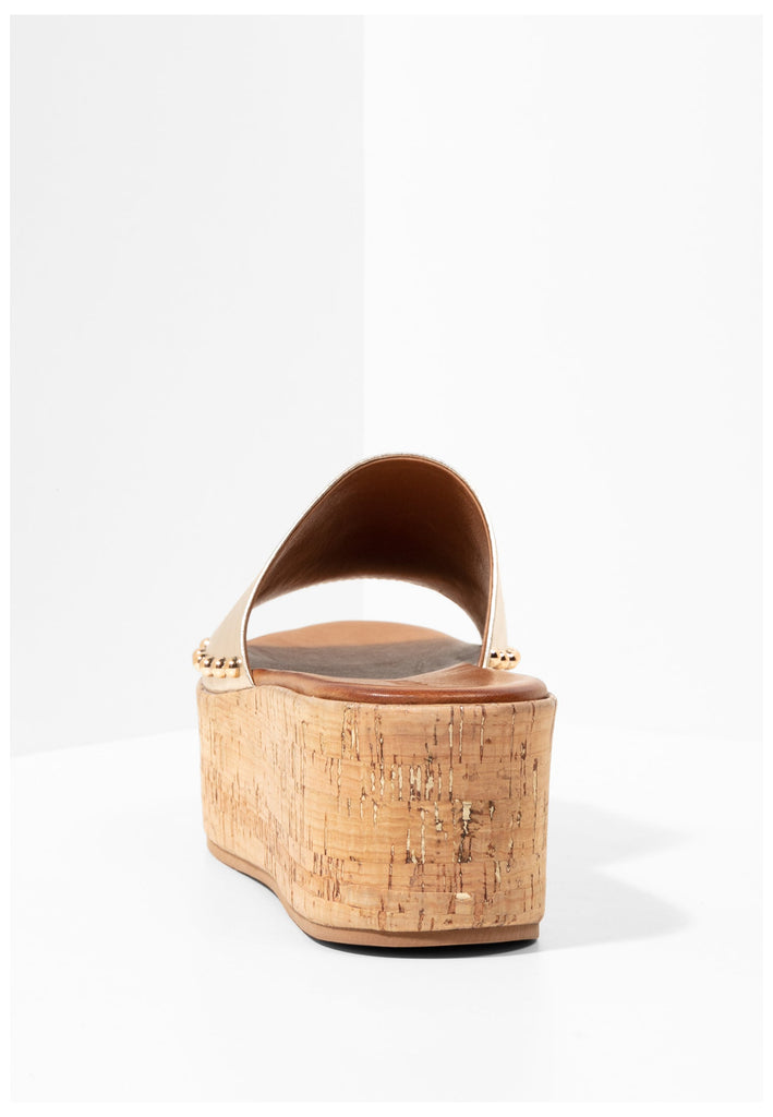 Inuovo Pantoletten Leder Gold - surf4shoes