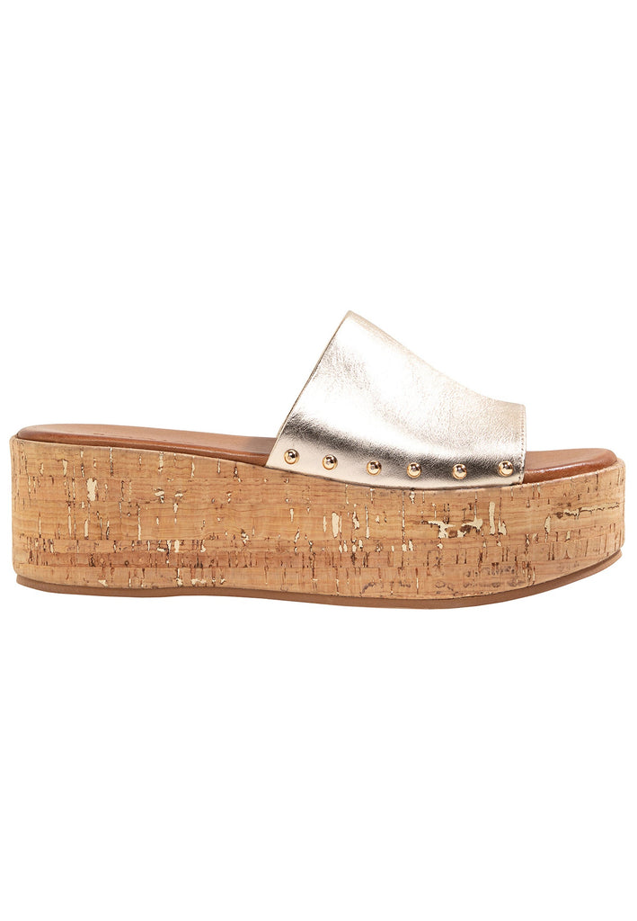 Inuovo Pantoletten Leder Gold - surf4shoes
