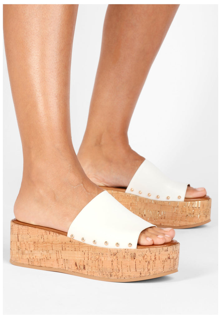 Inuovo Pantoletten Leder White - surf4shoes