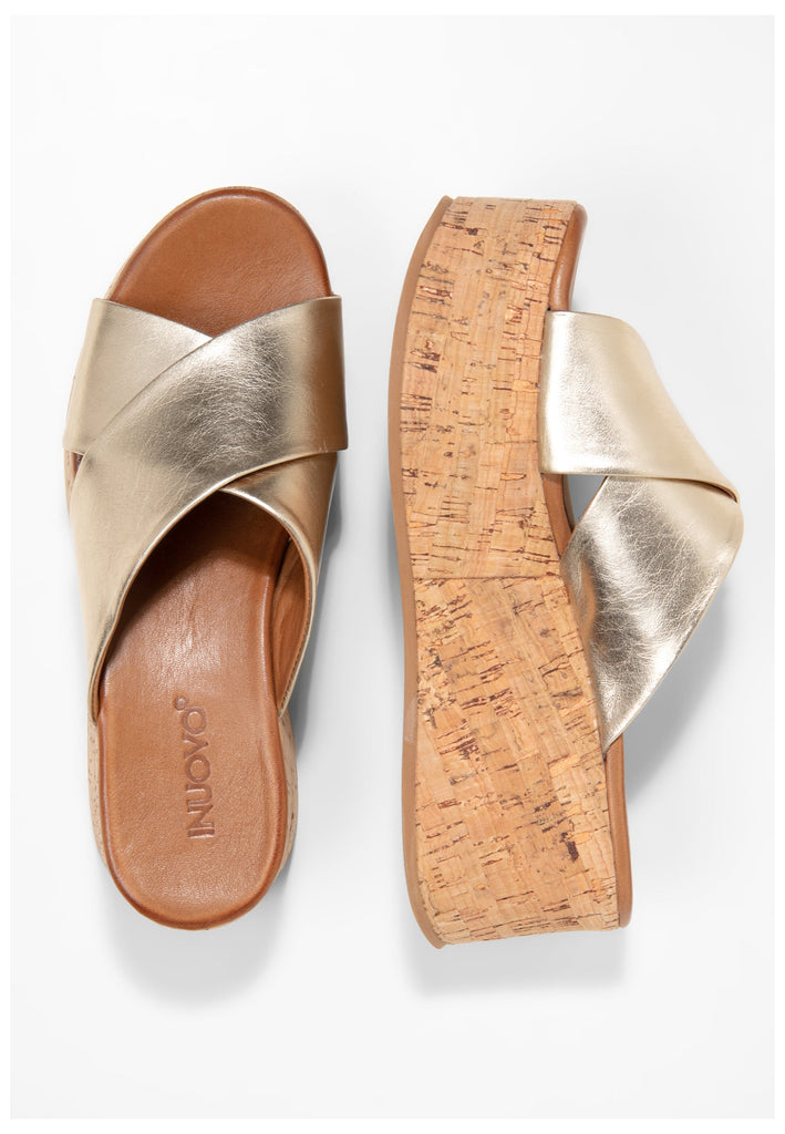 Inuovo Pantoletten Leder Gold - surf4shoes