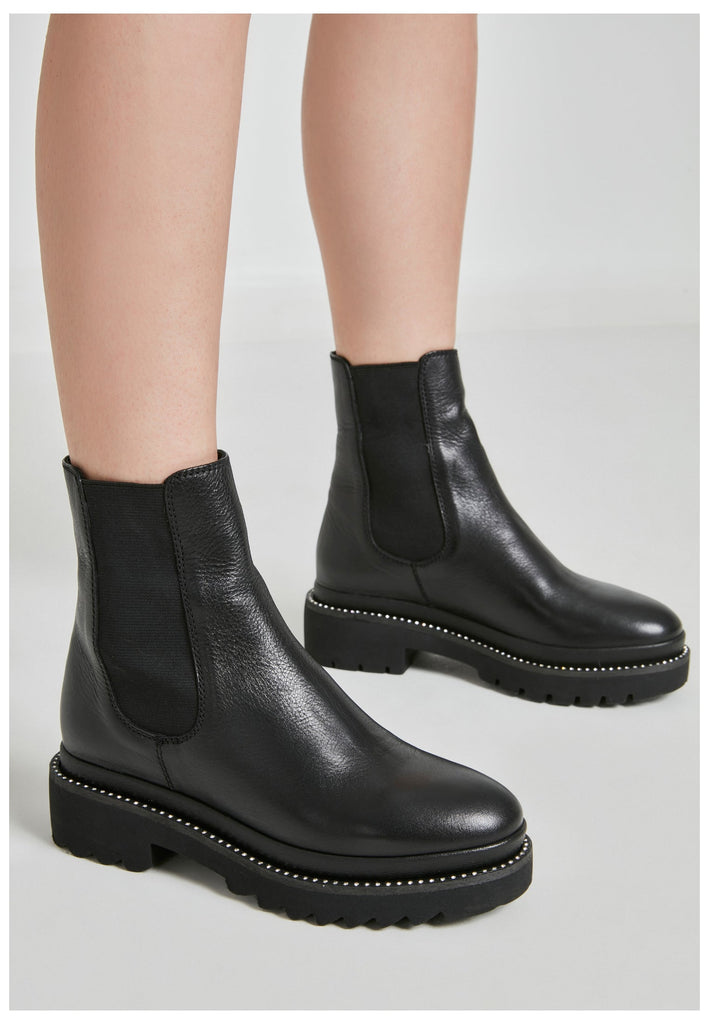 Inuovo Stiefelette Leder Schwarz - surf4shoes