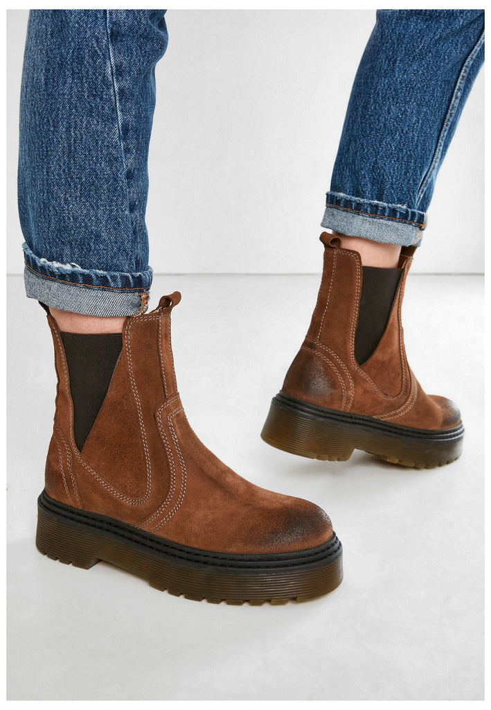 Inuovo Stiefelette Veloursleder Braun - surf4shoes