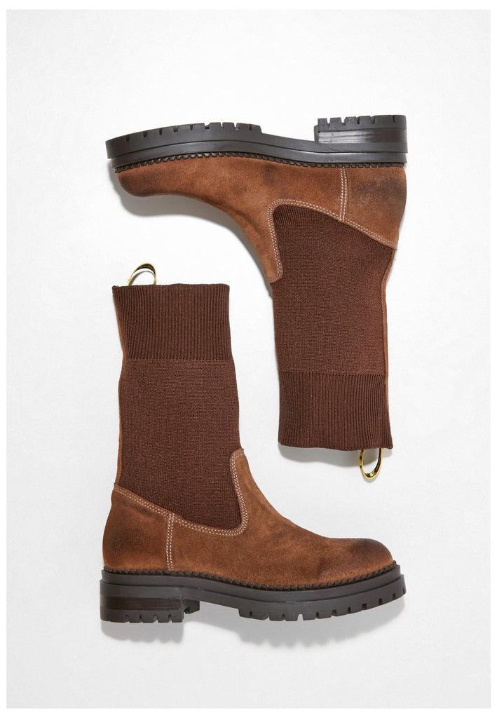 Inuovo Stiefelette Leder/Textil Braun - surf4shoes