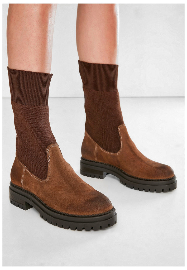 Inuovo Stiefelette Leder/Textil Braun - surf4shoes